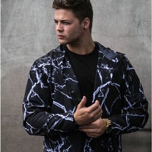 Fitwear mens xxl marbled windbreaker running jacket
